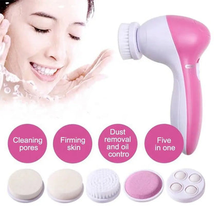 Electric Facial Cleaner 5 IN 1 Face Cleansing Brush Wash Machine Cleanser Tool