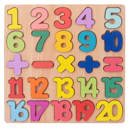 Baby Wooden Puzzles Montessori Toys 1 2 Years Toddler Toys Hand Grab Board Alphabet Number Cognition Learning Educational Toys