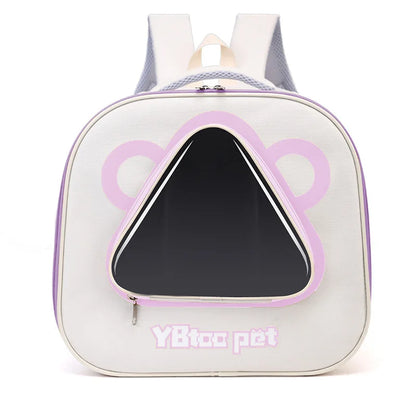 Cat backpack, outing schoolbag, double-shoulder pet bag, cat for travel, dog and cat supplies, transparent large-capacity portab