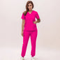 Stretchy Nurse Uniforms V-neck Top Jogger Pants Scrub Sets Surgical Workwear Dentist Nursing Suit Hospital Doctor Outfit S21