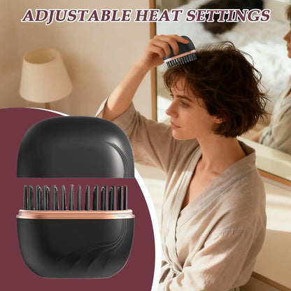 Mini Straightener Rechargeable Portable Hair Straightener Brush Anti-Scald Shell Cordless USB Charging Straighteners