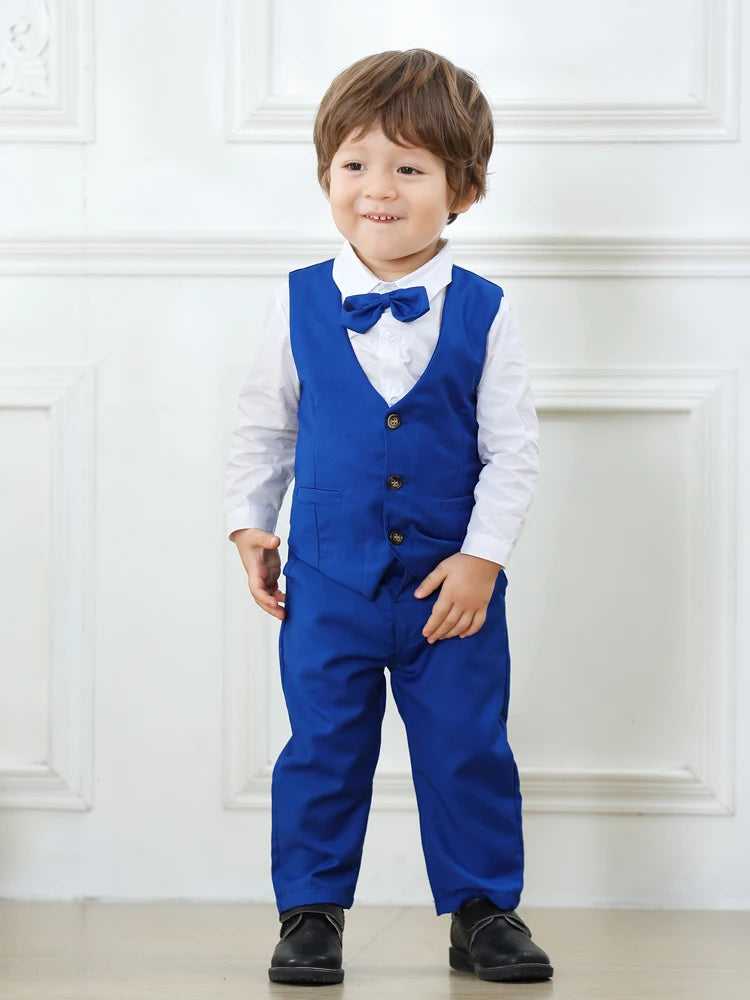 Boy Set Solid Vest Suit