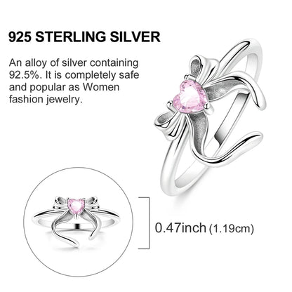 Rings Original 925 Sterling Silver Rings Simple Zircon Heart Ring For Wedding Valentine's Day Women Ring Jewelry Gift