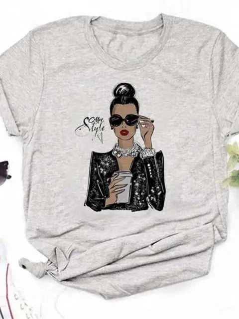 Maycaur Hot Sales Printed Female Tshirt Women Fashion Graphic Printed T-Shirt Harajuku Korean Style Short Sleeves Clothes Female