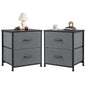 Nightstand  Storage  For Bedroom with 2 Fabric Drawers JHK
