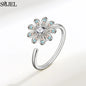 Korean Fashion Daisy Spinner Fidget Ring Multiple Style Sunflower Rose Snowflake Rotate Freely Anti Stress Anxiety Rings Wedding