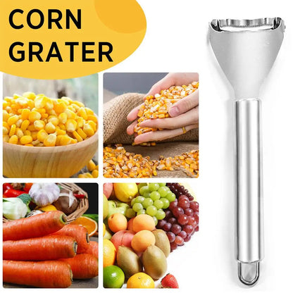 1 Pcs 304 Stainless Steel Corn Thresher Granulator Stripper Peeler Kitchen Reliable Cutter Kernel Gadget Food-grade E7Y8