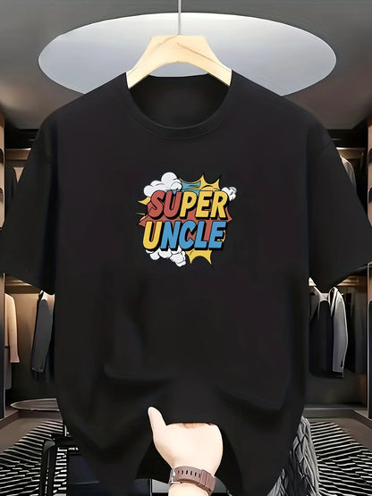 Men’s SUPER UNCLE Graphic Tee – Minimalist Comic Print