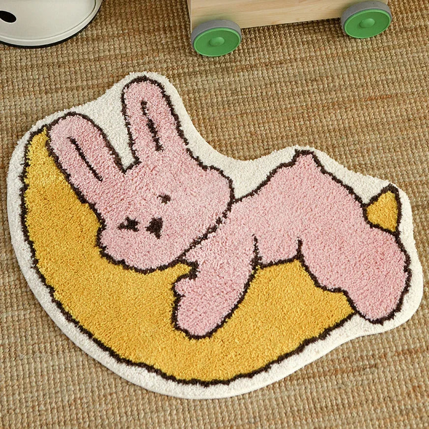 Soft Cartoon Imitation‑Cashmere Floor Mat for Bedroom, Bathroom & Home Décor