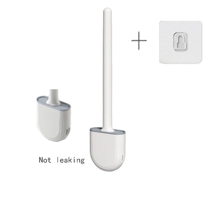 Wall Hanging Toilet Brush with Holder Long Handled Silicone Toilet Brush Soft Bristles