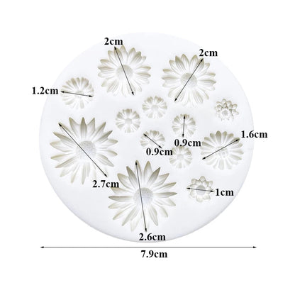 Daisy Wild Chrysanthemum Rose Flower Silicone Mold Sugarcraft Chocolate Cupcake Baking Mold Fondant Cake Decorating Tools