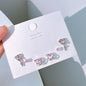 Pink Heart Stud Earrings f