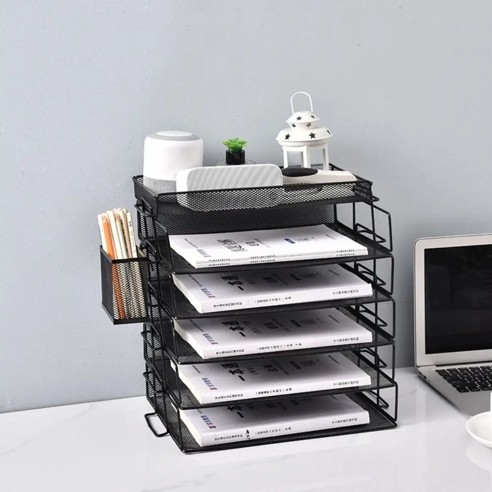 Single‑Layer Stackable File Tray – Durable A4 Desktop Document Organizer for School & Study Spaces