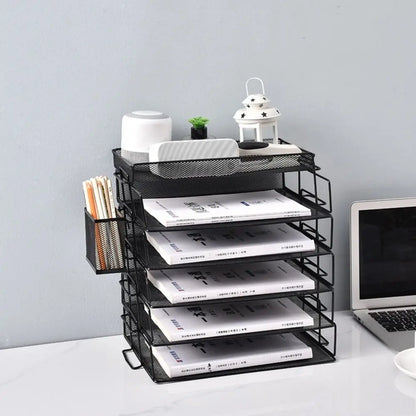 Single‑Layer Stackable File Tray – Durable A4 Desktop Document Organizer for School & Study Spaces