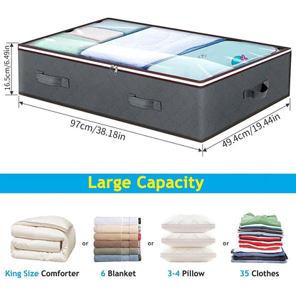 1PC Collapsible storage box Bed bottom cotton quilt storage bag Wardrobe clothes dustproof moisture-proof bag