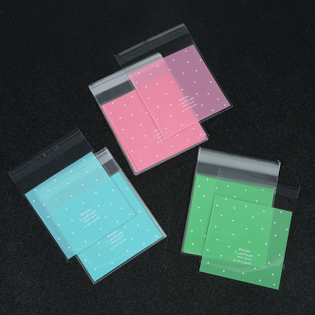 100pcs Transparent Self-adhesive Candy Gift Bags Little Dots Bread Toast Cookies Baking Packaging Bag Birthday Party Supplies