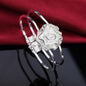 Trendy 925 Sterling Silver Bangles Bracelet Charms
