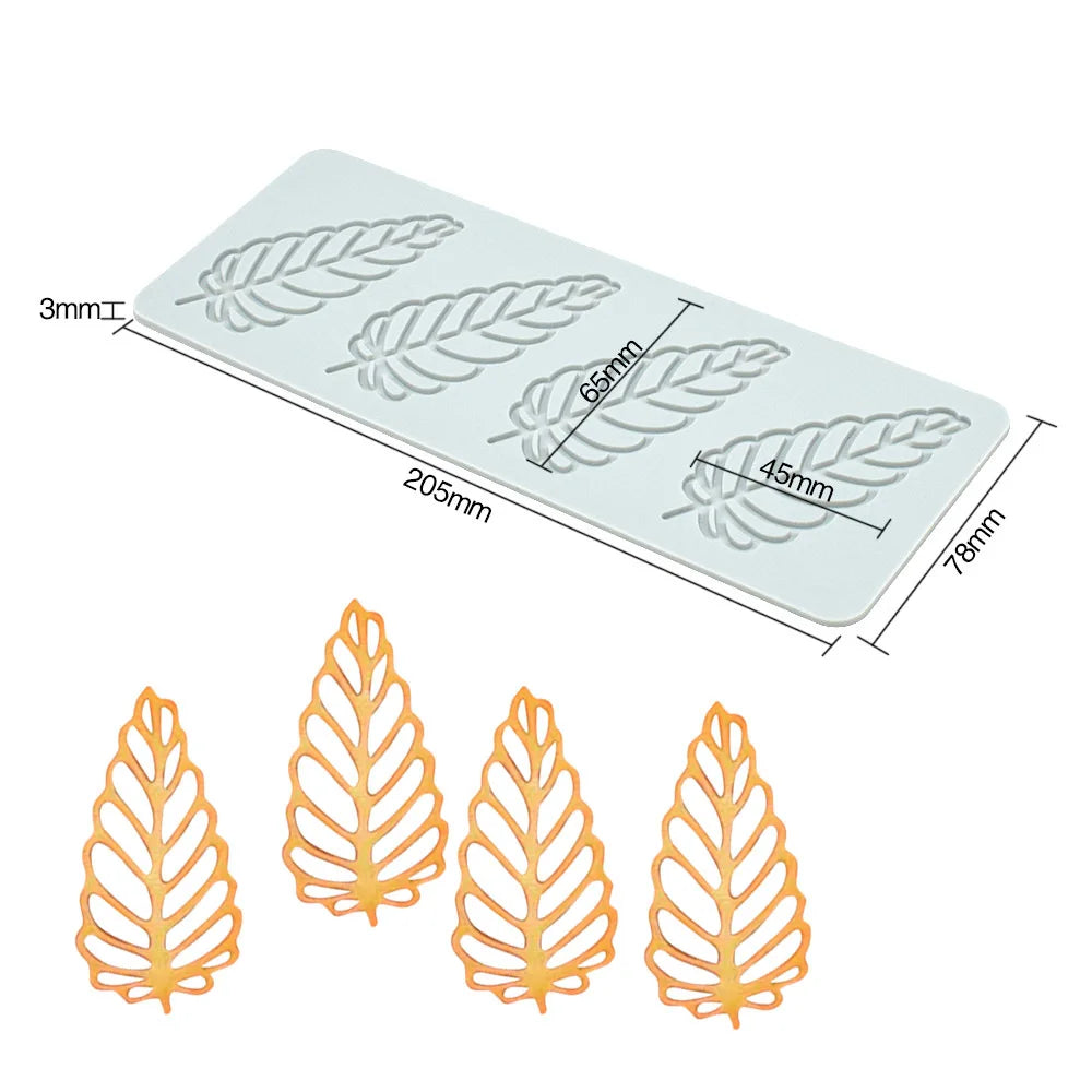 Multi leaf geometric flower silicone cake lace mold Cake decoration tools DIY Leaf Baking Decoration Border decoration lace mold