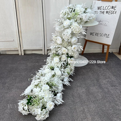 1m 2m Luxury Flower Row Runner Artificial Flowers for Table Centerpiece Wedding Decoration Mix Flowers Backdrop Wall Arches Deco