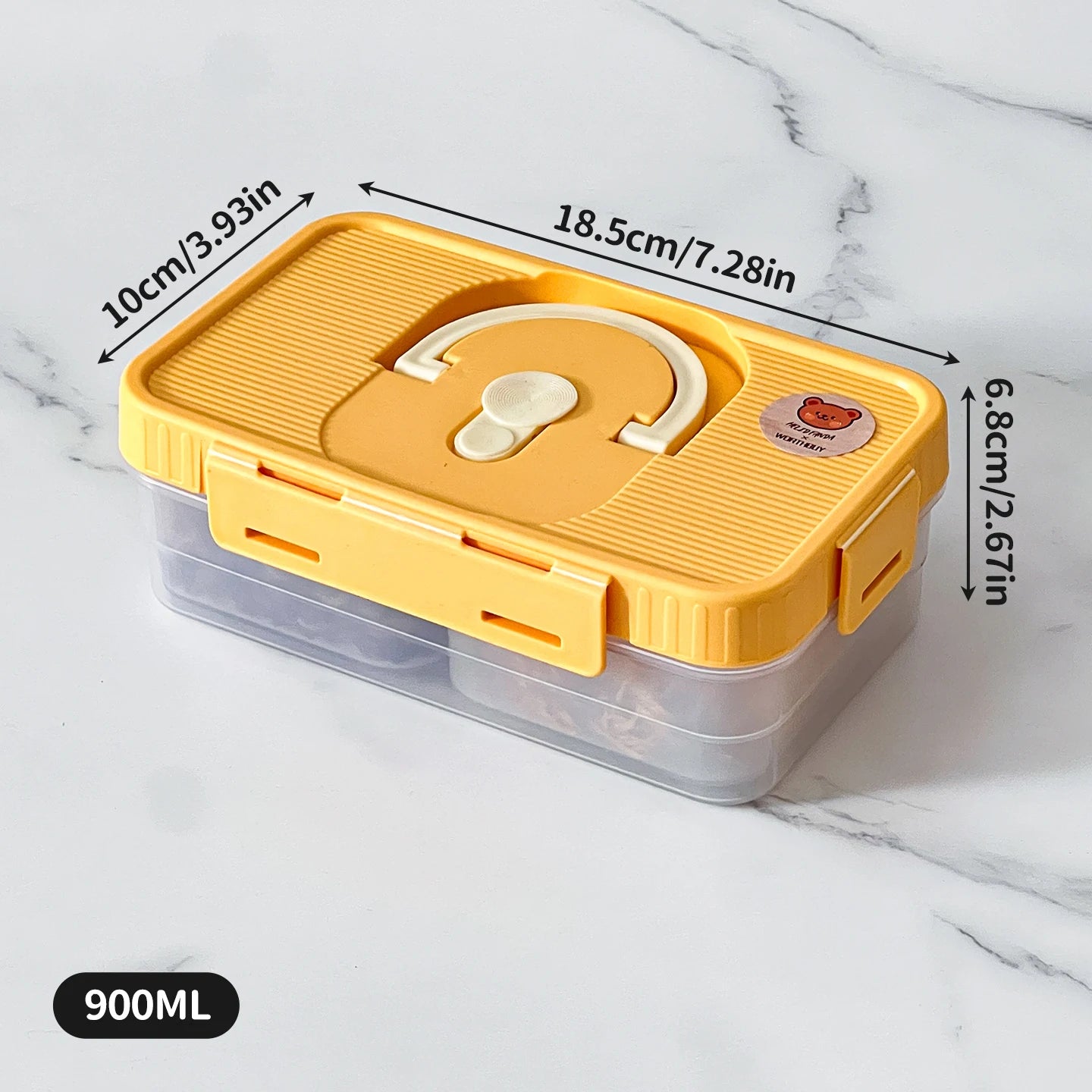 Plastic Divided Meat Food Storage Box Large Capacity Refrigerator Frozen Fresh-keeping Box Kitchen Sealed Storage Container