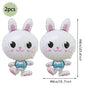 Happy Easter Party Decorations – Bunny & Egg Paper Plates with Cute White Rabbit and Carrot Foil Balloons, Kids Party Supplies & Favors