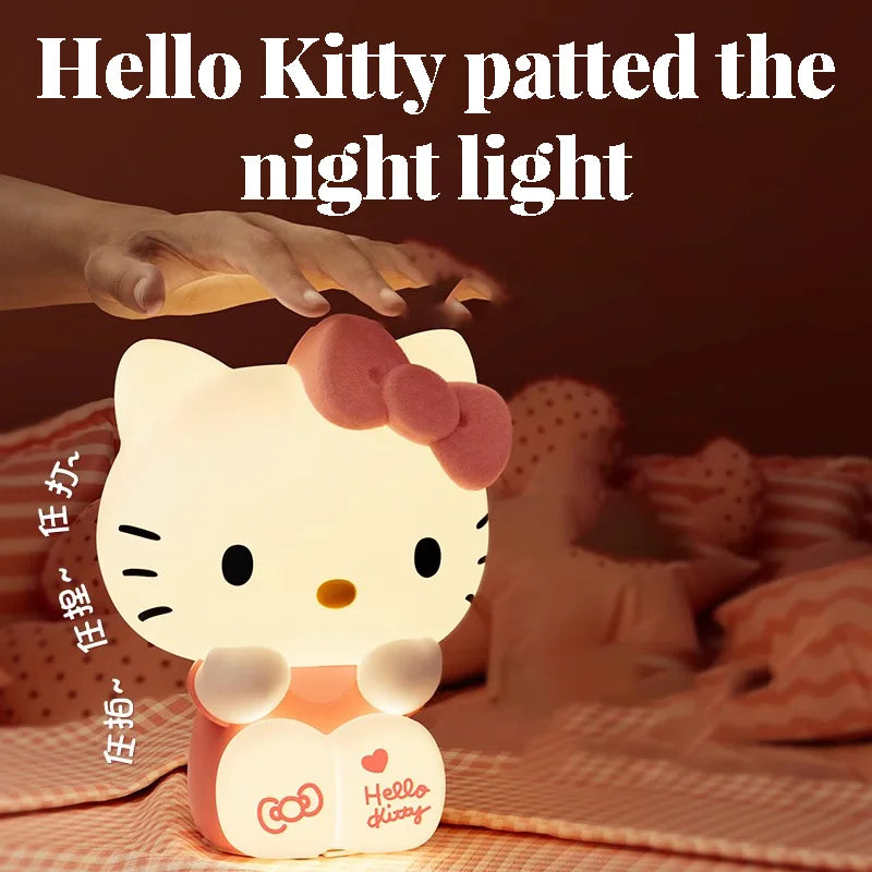 Kawaii Kt Cat Touch Night Light Kawaii Bedside Lamp Cute Anime Decor for Girls Room Gift with Soft Glow
