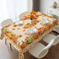 Fall Thanksgiving Rectangle Tablecloths Autumn Watercolour Pumpkin Maple Leaf Table Cover for Home Party Dining Room Table Decor