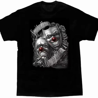 Men’s Chicano Art Tee – Smile Now Cry Later Graphic Shirt