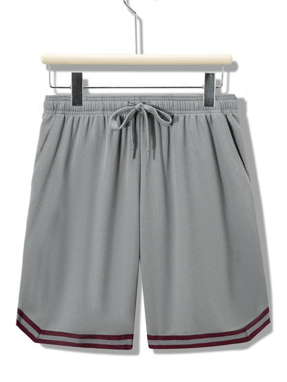 4-piece men's sports basketball shorts made of moisture wicking fabric with drawstring waist and pockets loose summer sportswear