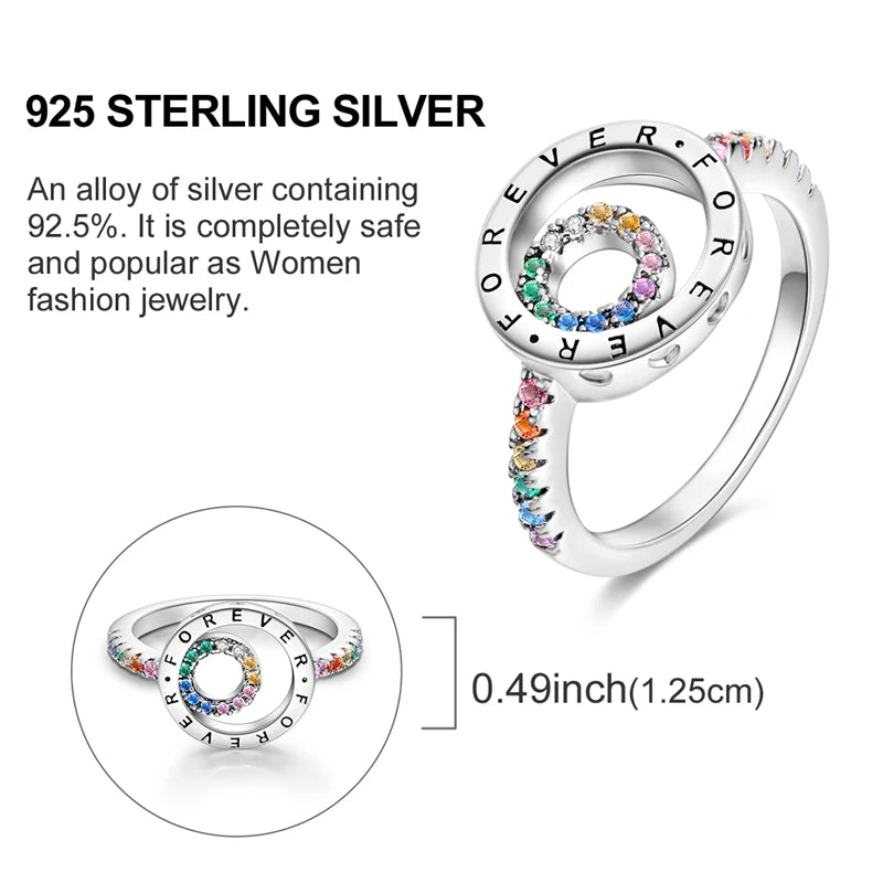 Rings Original 925 Sterling Silver Rings Simple Zircon Heart Ring For Wedding Valentine's Day Women Ring Jewelry Gift