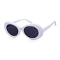 WHO CUTIE Vintage Small Oval Sunglasses Men Women Brand Designer 90S Retro White Leopard Frame Shades Sun Glasses OM524