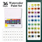 Watercolor Paint Set with Water Brush Pens --12/24/36/48 Colors
