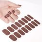 16‑Piece Semi‑Cured Gel Nail Wrap Set – French Pure Color UV Gel Polish Strips, Long‑Wear Nail Extension Decals