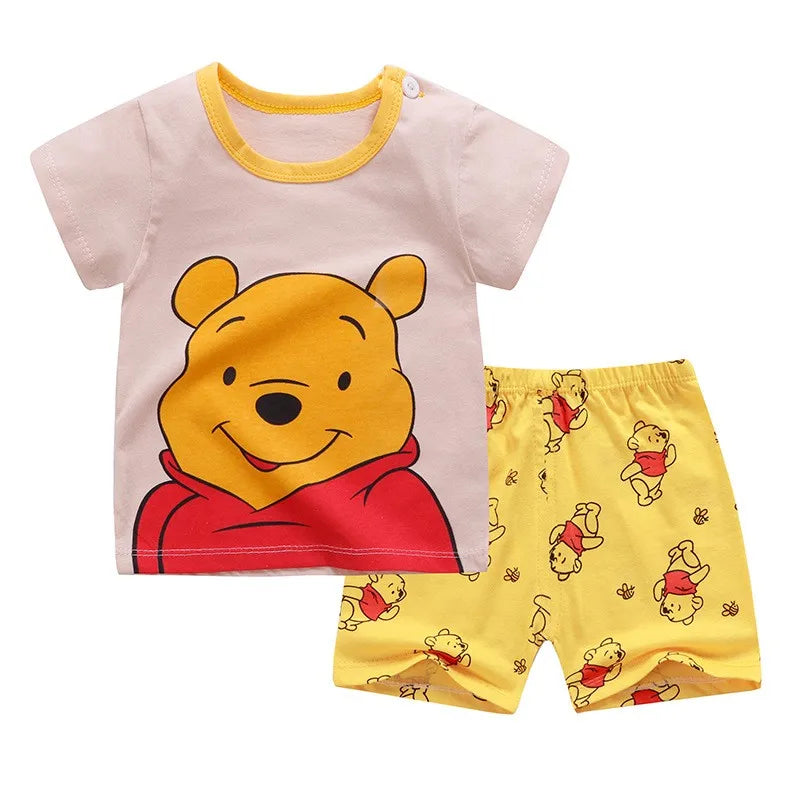 Baby Boys Girls Cartoon T Shirt + Shorts Set Cute Cartoon Pajama Set