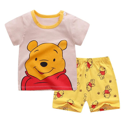 Baby Boys Girls Cartoon T Shirt + Shorts Set Cute Cartoon Pajama Set