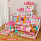 Popular Toy 3d Assembly Diy Mini Toy House Accessories Villa Princess Castle Led Lights Girl Birthday Gift Assembly Toy House