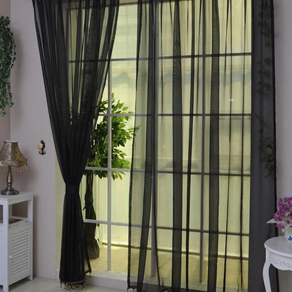 Transparent Solid‑Color Window Gauze Curtains – Light‑Luxury Sheer Panels for Weddings & Home Decor, Easy to Install