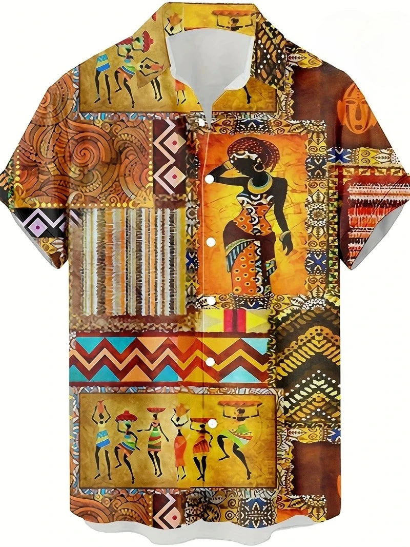 Men’s 3D Paisley Hawaii Shirt – Oversized Boho Summer Top