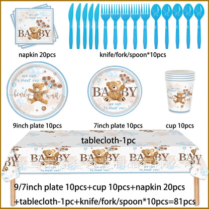 Teddy Bear Birthday Party Disposable Supplies