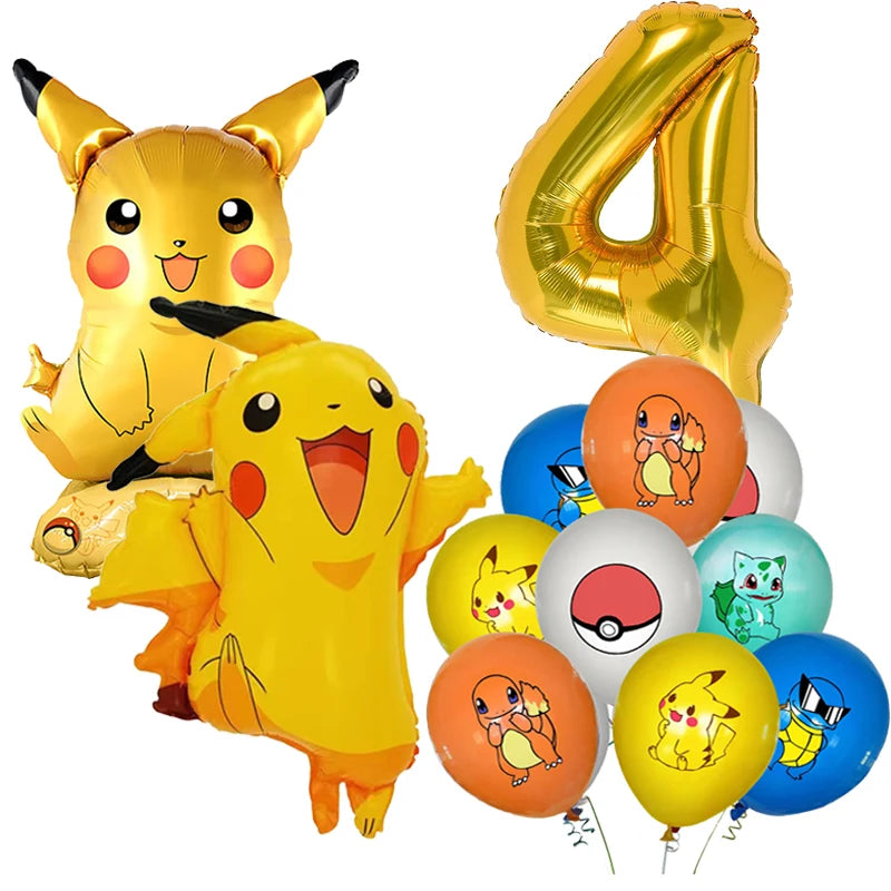 Pokémon birthday party decoration Balloon Disposable Tableware Tablecloth Straws Cup Plates Baby Shower Supplies