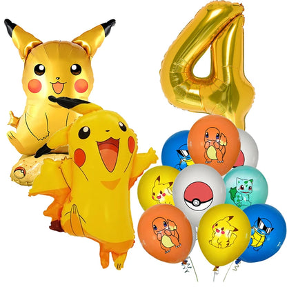 Pokémon birthday party decoration Balloon Disposable Tableware Tablecloth Straws Cup Plates Baby Shower Supplies