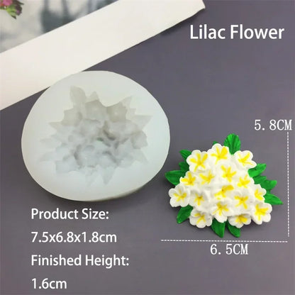 3D Flower Shape Fondant Mold Aromatherapy Candle Silicone Mold Cake Chocolate Decoration Baking Tool Craft Gifts Making Mould