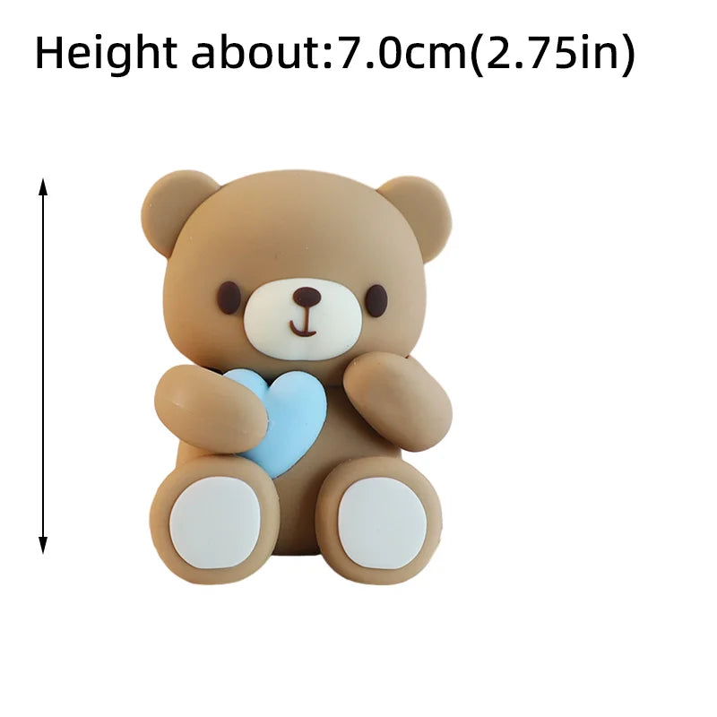 Blue Train Cake Topper Bear Cake Top Carriage Water Balloons Rainbow Tower Cake Decorations Boy Girl Baby Shower Party Supplies