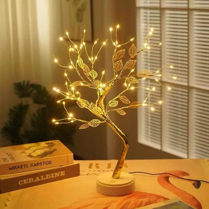 Cherry Blossom LED Table Tree Lamp – USB/Battery Touch‑Switch Bonsai‑Style Night Light Decoration
