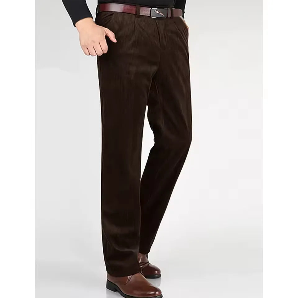 Men’s Slim‑Fit Corduroy Double‑Breasted Suit Set
