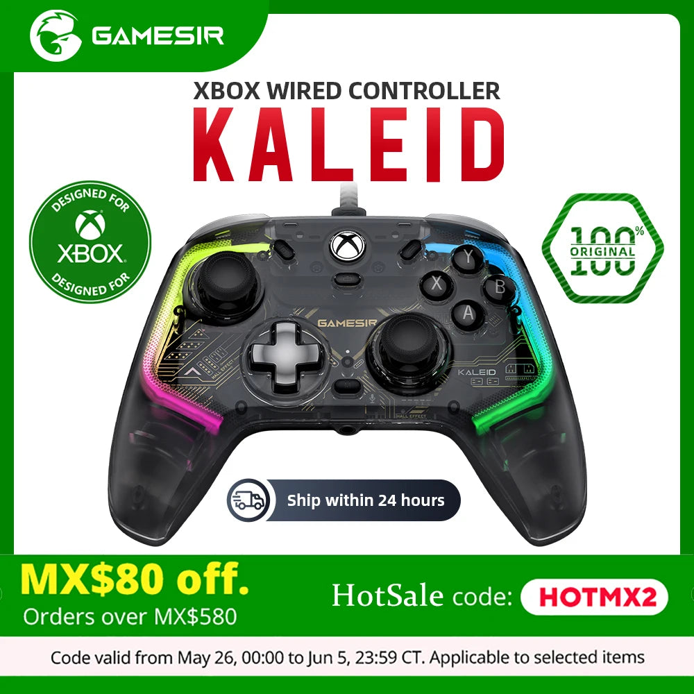 GameSir Kaleid Xbox Controller Wired Gamepad with Hall Effect Joystick for Xbox Series X, Xbox Series S, Xbox One game console