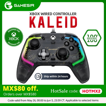 GameSir Kaleid Xbox Controller Wired Gamepad with Hall Effect Joystick for Xbox Series X, Xbox Series S, Xbox One game console