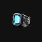 Vintage Lucifer Seal Signet Ring – Gothic Punk 316L Stainless Steel Black Stone