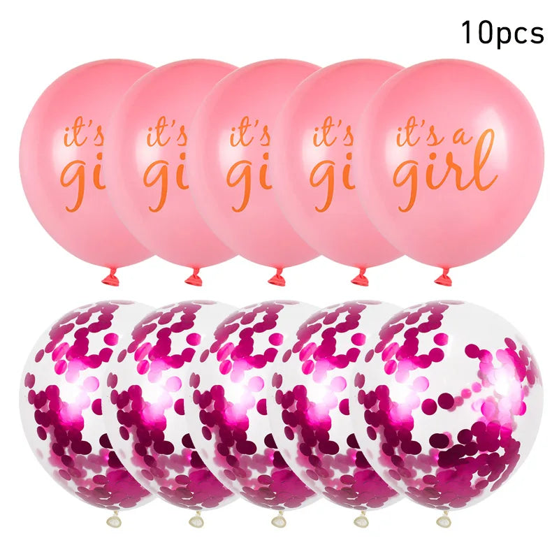10pcs Oh Baby Printed Latex Balloons It is A Boy Girl Balloon Birthday Party Baby Shower Decoration Boy Girl Gender Reveal decor