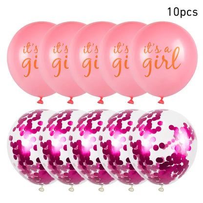10pcs Oh Baby Printed Latex Balloons It is A Boy Girl Balloon Birthday Party Baby Shower Decoration Boy Girl Gender Reveal decor